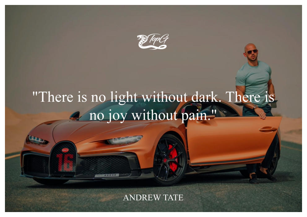 Quote Bugatti™ Andrew Tate Poster Top G Cobra